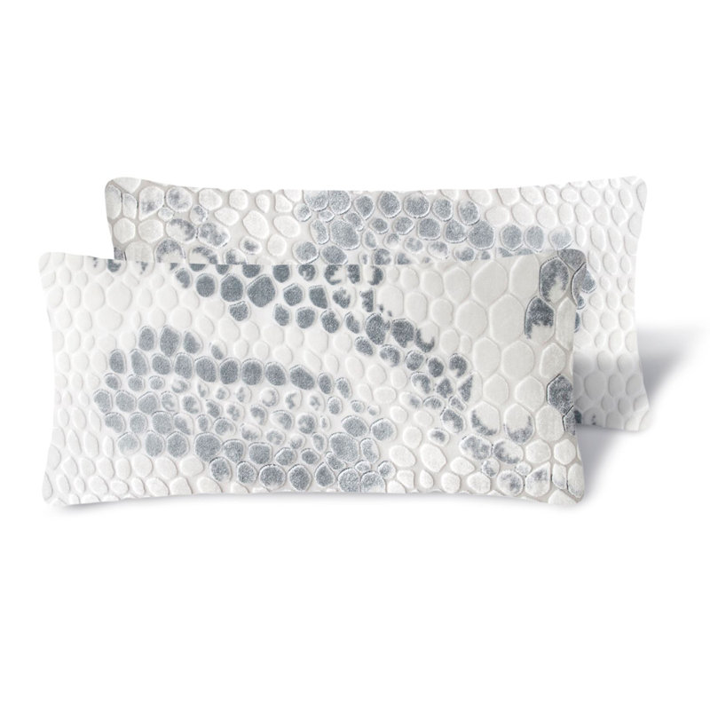  Rectangle Velvet Pillow Cover & Insert, White