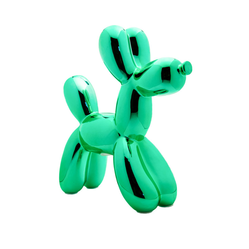 Plus Ceramic Dog Piggy Bank, Teal, 12" H x 4" W x 12" D