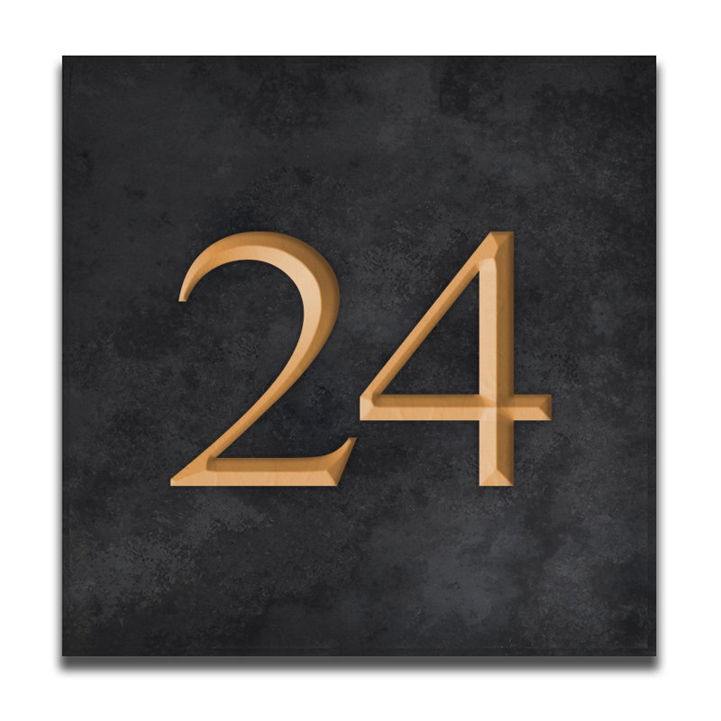 Velia 17.78cm H Stone House Number, Gold, 24