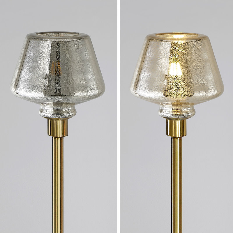 Ericdaniel 71'' Torchiere Floor Lamp, Brushed Brass, Mercury