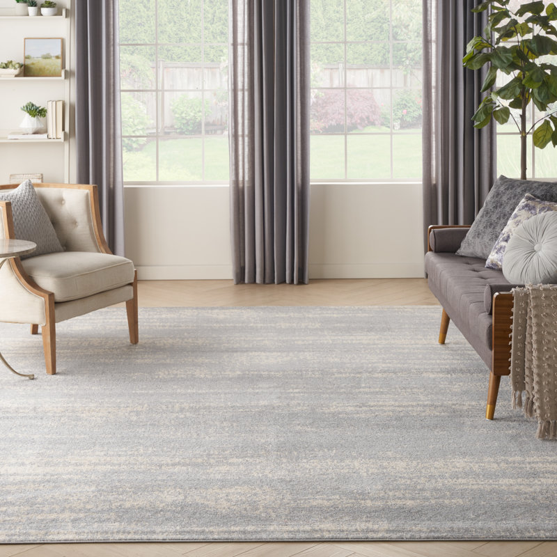 Tapis intérieur / extérieur gris Nourison Essentials, Rectangulaire 8 pi x 10 pi