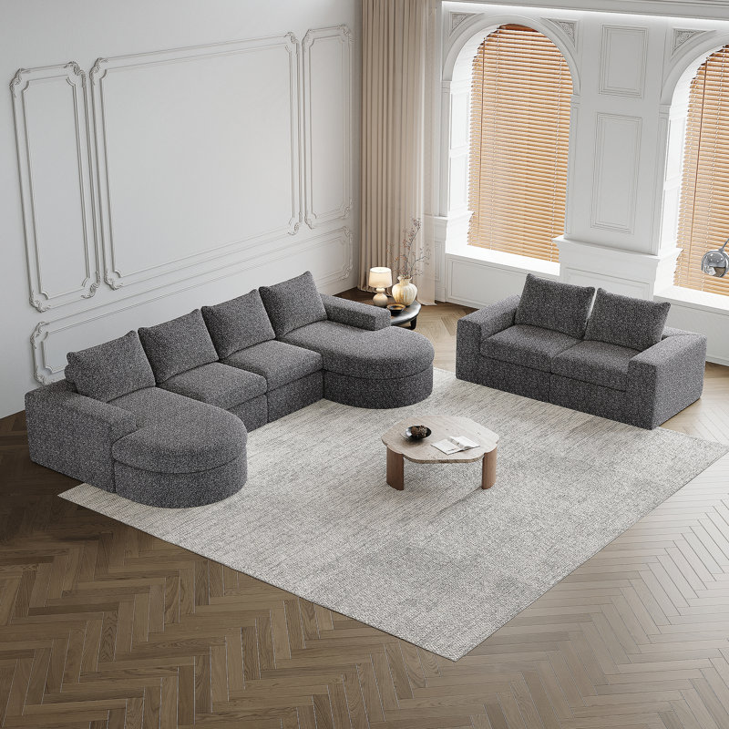Canapé modulaire Chenille Cloud, Gris chenille