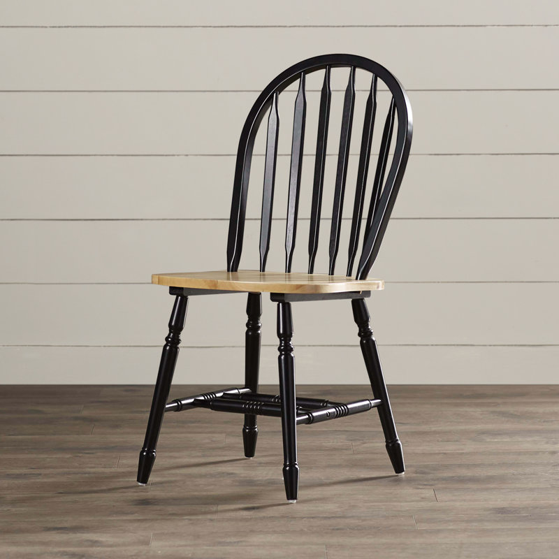 Tolman 17.5'' H Solid Wood Side Chair, Black/Natural