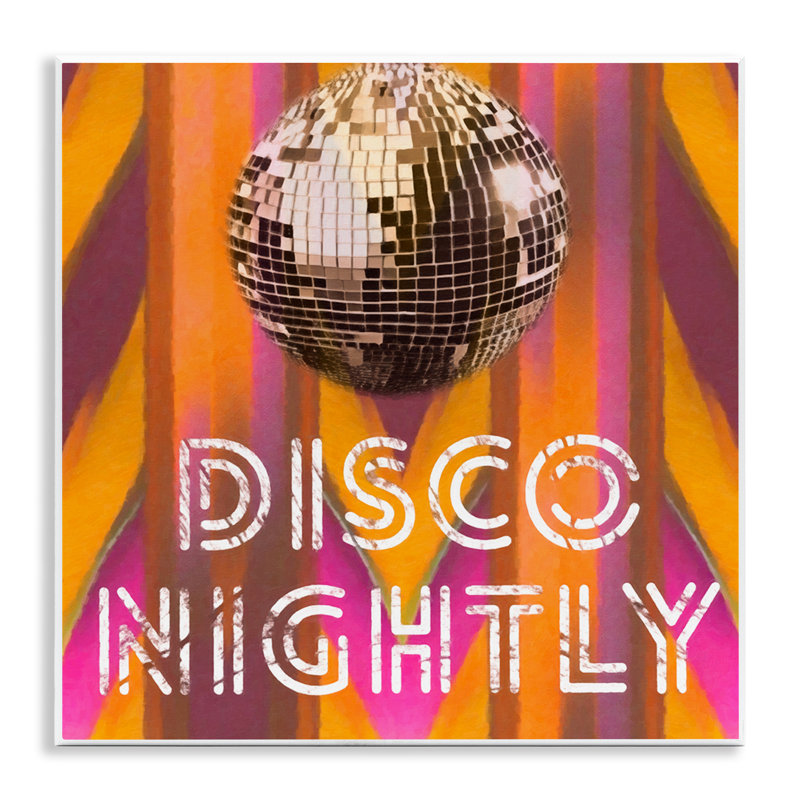 Disco Nightly Retro Phrase Wall Plaque Art by Graffi*tee Studios