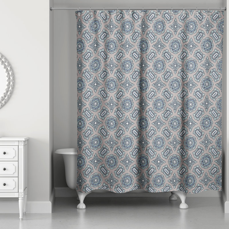 Rideau de douche simple Hanner, Bleu