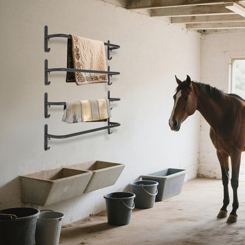 Wall Mounted 4 Saddle Blanket Racks