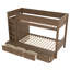Lit superposé simple au-dessus de simple avec 4 tiroirs de rangement, lit superposé en bois massif avec garde-robe intégré et garde-corps pleine longueur, aucun sommier nécessaire-133037890