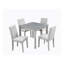 Ensemble de table de salle à manger en bois 5 pièces, ensemble de table de cuisine avec table carrée, table de salle à manger en bois-803514730