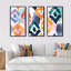 Ornement orange, bleu et vert - ensemble d'art mural moderne sur toile encadrée moderne de 3-454701322-454701321