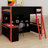 Wood Loft Bed With Desk, Ample Storage Space And Light-1346413592