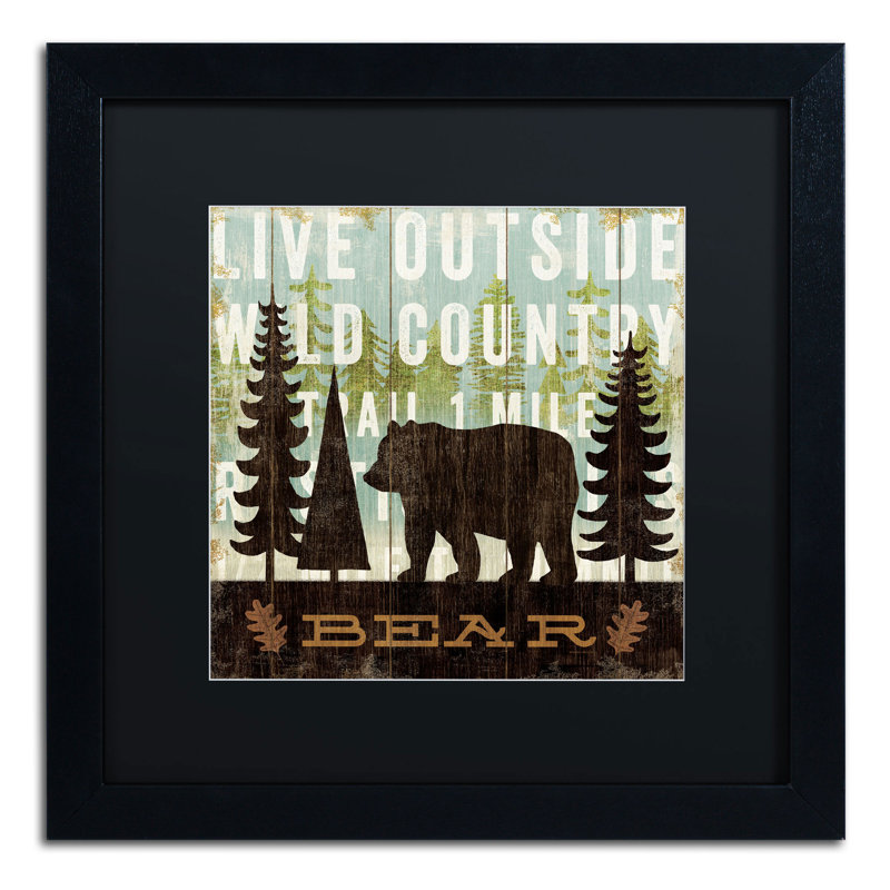« simple vivre bear » par michael mullan, impression encadrée, H 11 po x l 11 po, Noir
