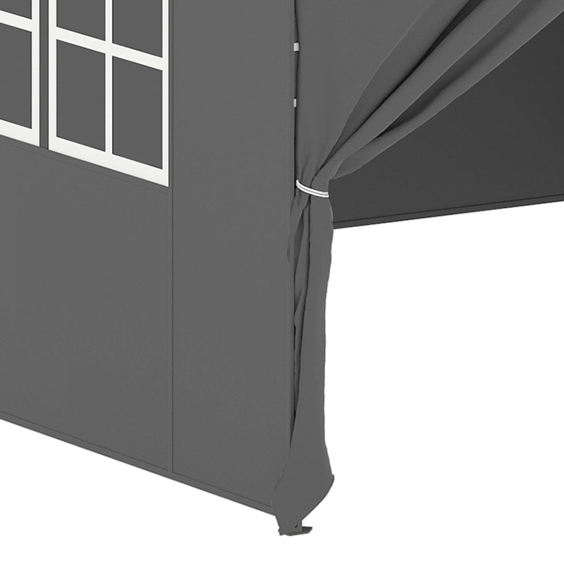 2.5 X 2.5m Waterproof Gazebo Folding Gazebo With Side Panels, Height Adjustable, Foldable Pop Up Gazebo, Grey
