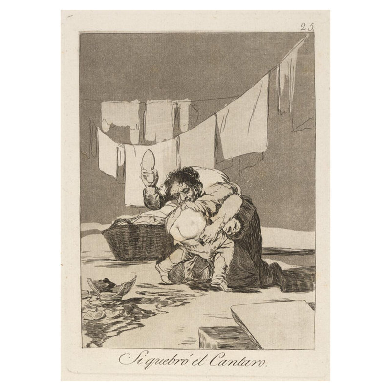 (Oui, il a cassé le pot.) Par Francisco de Goya - Estampe numérique, H 40 po x l 32 po