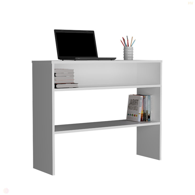 39" Wide 2-Tier Shelf Narrow Console Table, Entryway Table, White