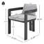 Chaise de patio d'extérieur en aluminium Pula, ensemble de 2, finition noire avec coussin gris