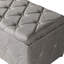 Meuble de rangement rectangulaire avec 2 poufs en lin beige, coussins confortables garnis de mousse, style moderne pour chambre, salon, balcon, gain de place, sièges supplémentaires pour les fêtes et réunions de famille.