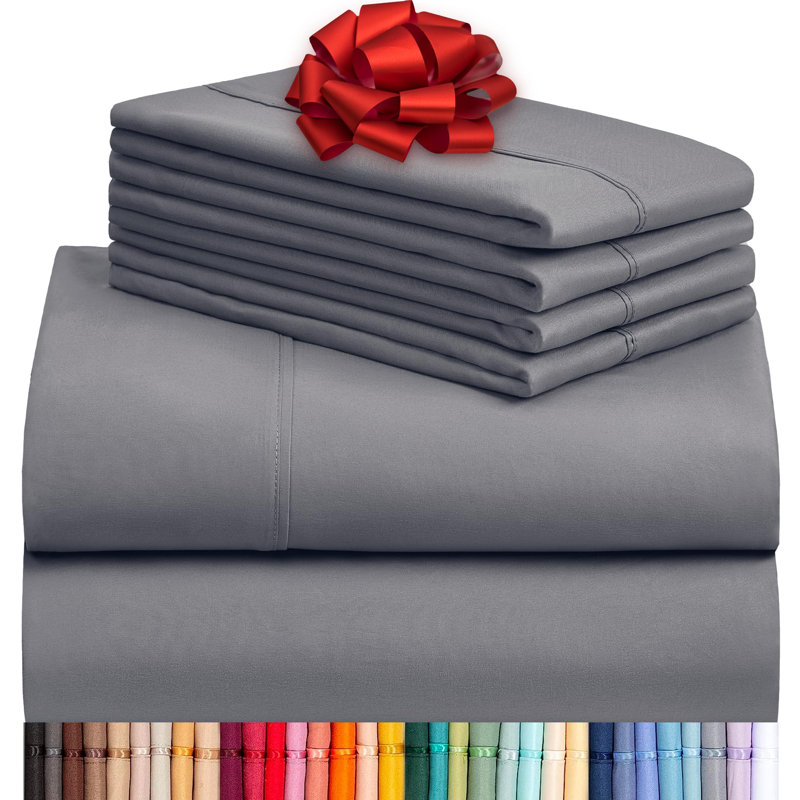 Luxclub 3 PC Light Gray Twin Silky Soft Cooling Extra Deep Pocket Performance Sheet Set, Light Gray