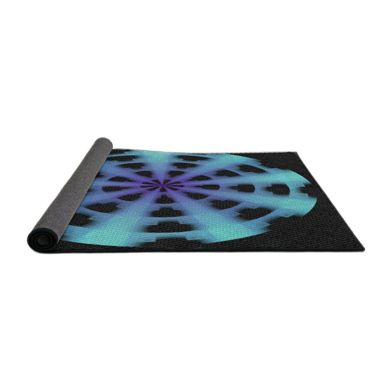 Noir Tapis décoratif, Rond 5 pi