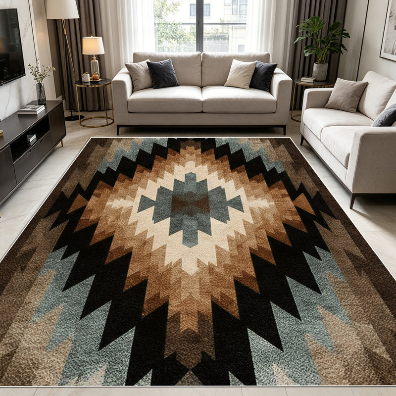 Tapis à motif géométrique 1 pièce Southwestern, Rectangle 6'8" x 10'