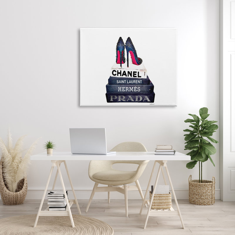 Ensemble de livres Glam Fashion BW par Amanda Greenwood, Toile tendue, L 36 po x H 48 po