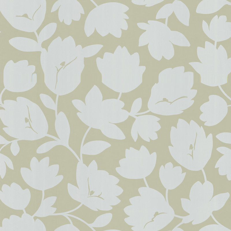 Papier peint embossé floral et botanique 33' x 20,5" Echo Design, Blanc
