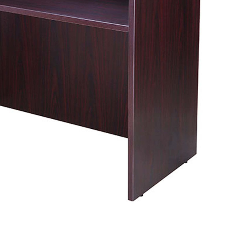 Bureau de réception Jery, 71 pouces, panneau de modestie, mélamine rouge acajou, Rouge acajou, H 42 po x l 71 po x P 30 po