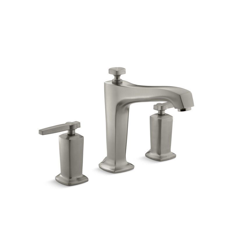 Margaux Deck-Mount Bath Faucet Trim for High-Flow Valve with Non-Diverter Spout and Lever Handles, Valve Not Included
