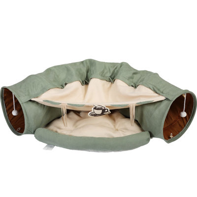 Tunnel télescopique pour la détente des animaux, fait de tissu, rembourré de coton PP, lit de couchage pour animal de compagnie