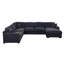 Canapé d'angle modulaire en chenille gris anthracite Chiara-1000571476