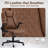 High Back Executive Office Chair,  Ergonomic Computer Desk Chair with Rocking Function, PU Leather, Flip-Up Armrests and Lumbar Support, Brown-533402947