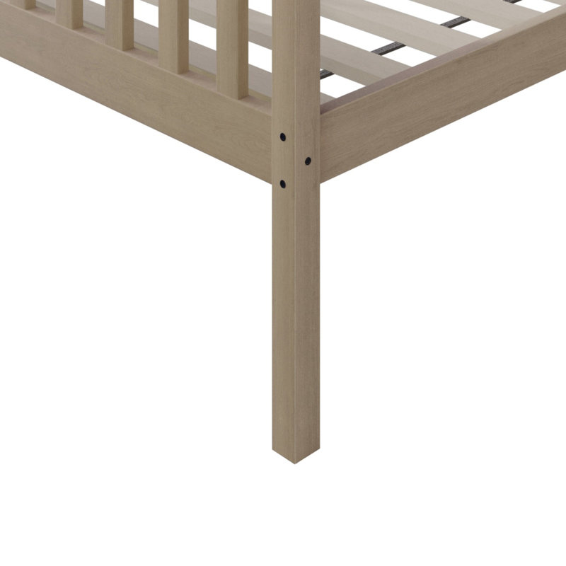 Jeeven Kids Twin Over Twin Bunk Bed, Antique Grey