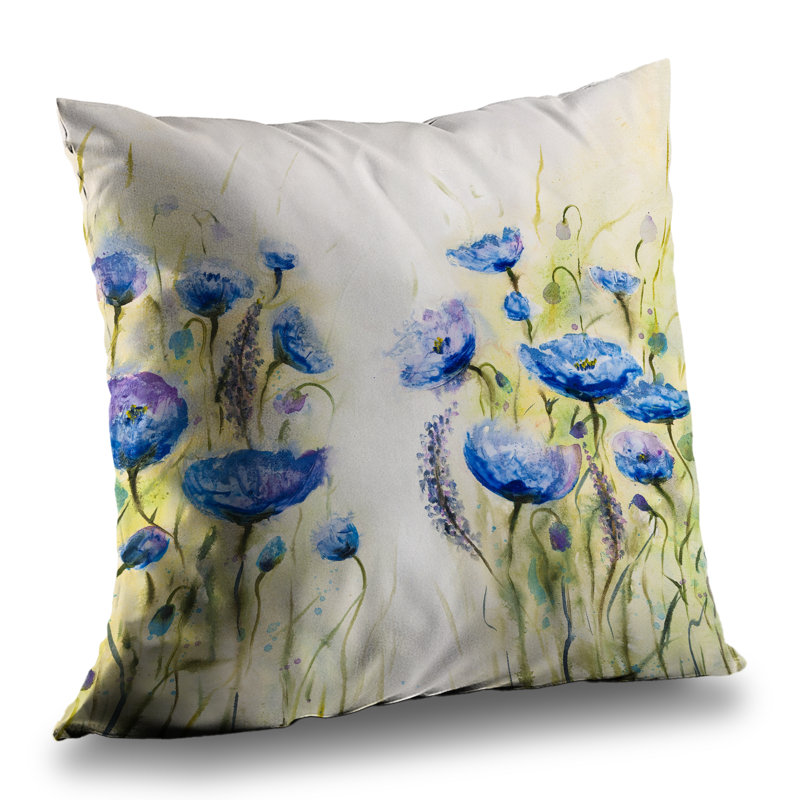 Blue Garden - Blue Bedroom Poly Twill Throw for Home Decor