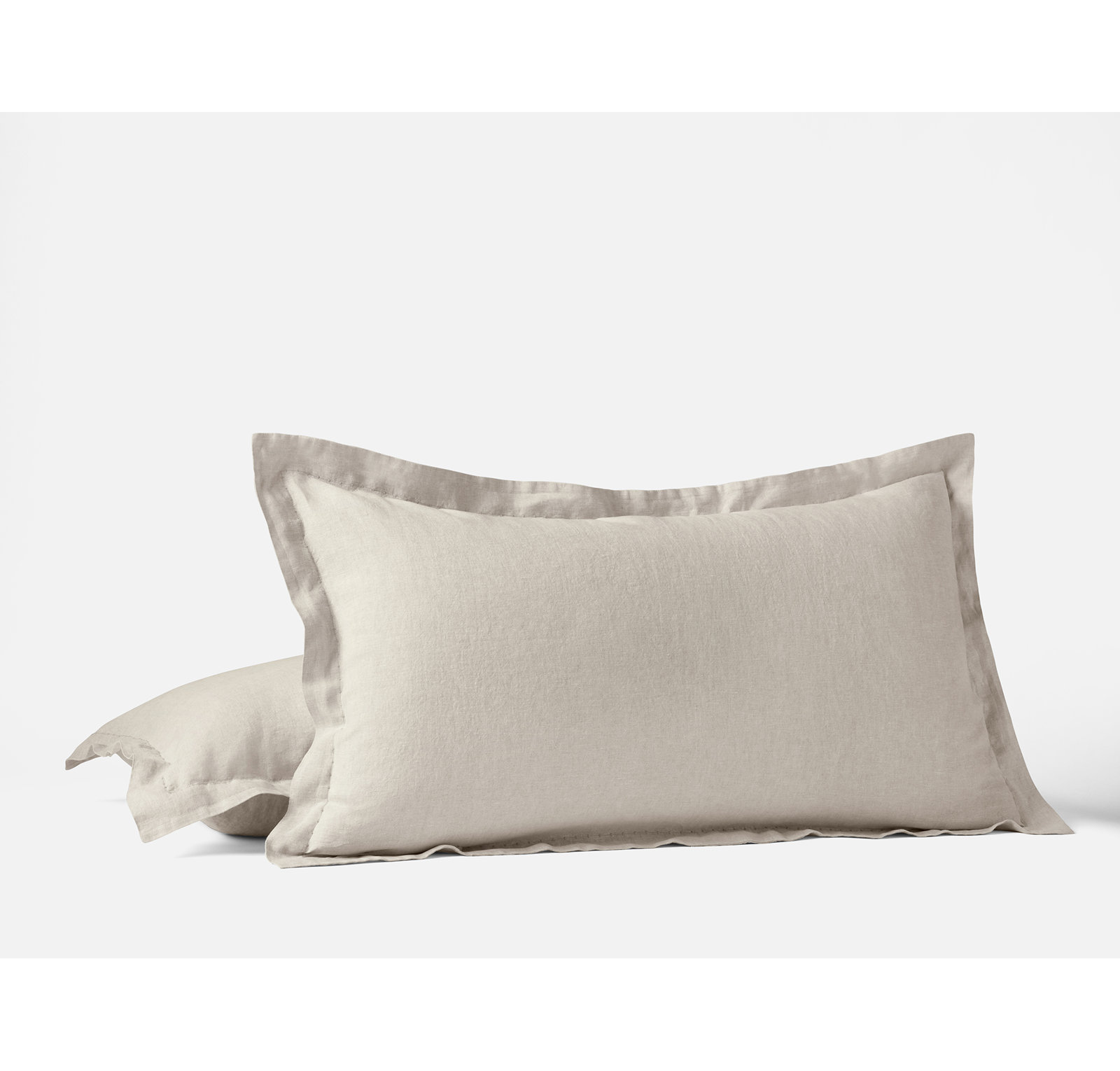 Organic Relaxed Linen Shams, King, Natural Chambray