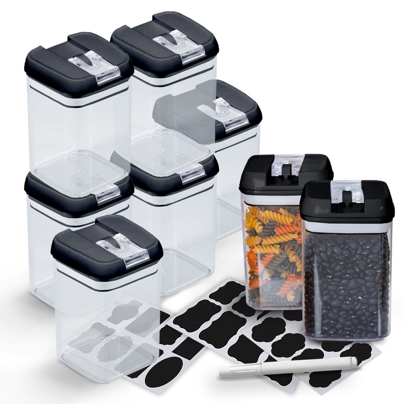 Ensemble de 8 contenants alimentaires, Noir