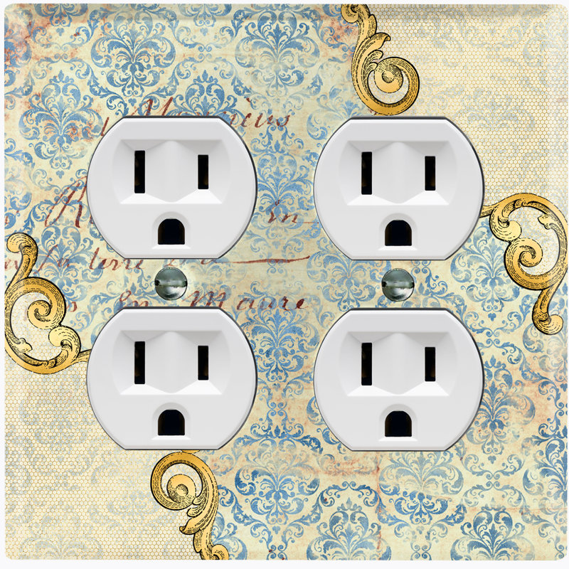 Patterned 2 - Gang Duplex Outlet Standard Wall Plate