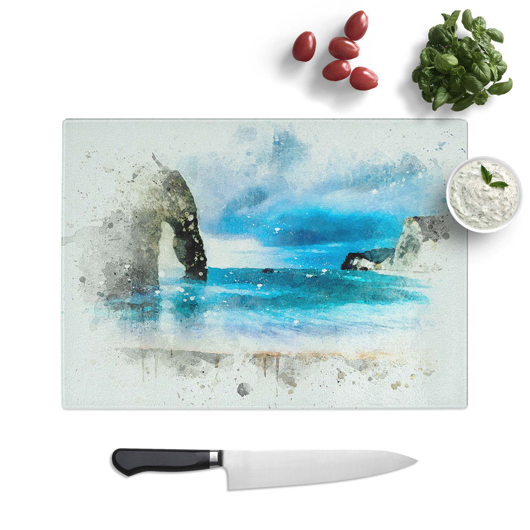 Glass Durdle Door Cliffs in Wareham in Abstract Chopping Board