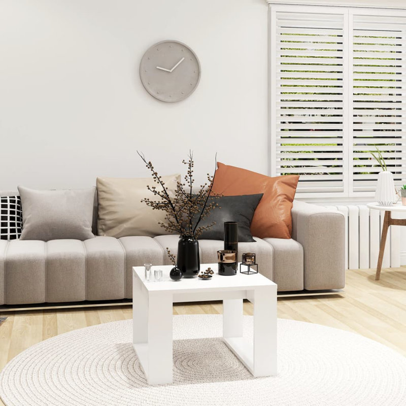 Gmur Sled End Table, White, White