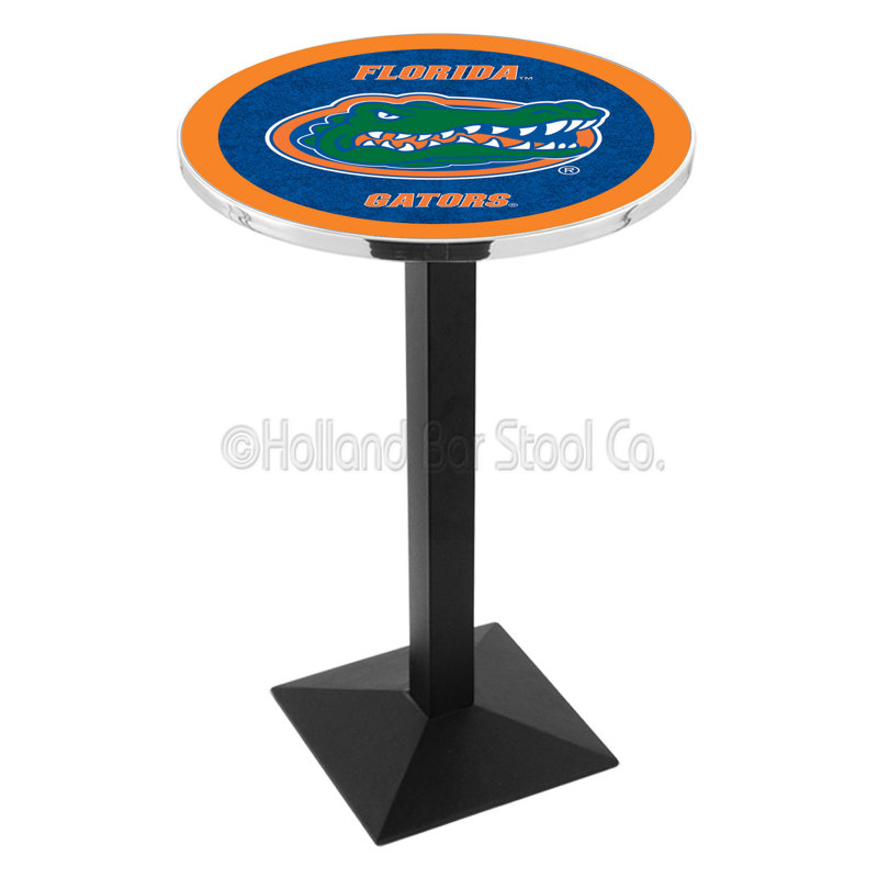 Round Metal Base Dining Table, Black Wrinkle, University of Florida
