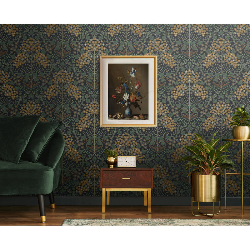 Rouleau de fleurs Auretta, Brun / doré / vert