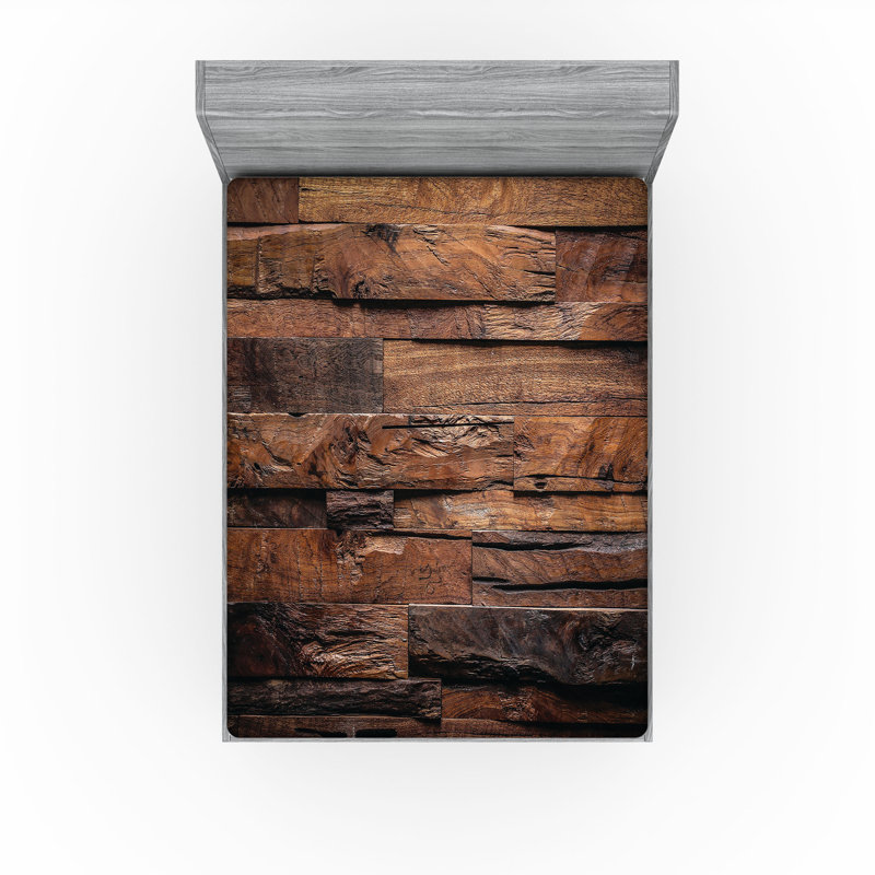 Drap-housse Ambesonne, paquet de 2, Brun foncé / bois brun / déclin, Drap-housse grand