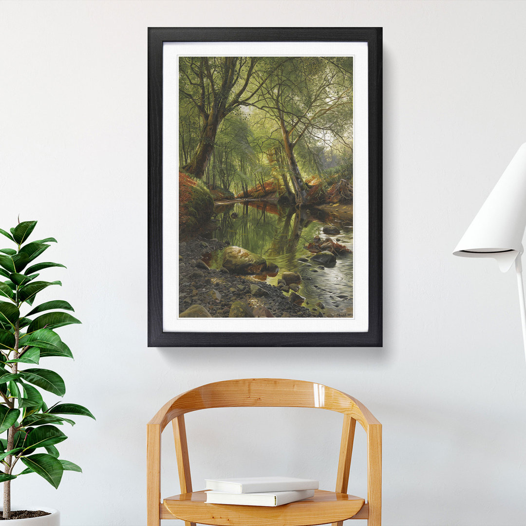 A Woodland Stream by Peder Mork Monsted - Picture Frame Painting