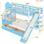 Lit superposé simple au-dessus d'un lit simple avec 2 tiroirs, 3 tablettes et glissière - bleu (OLD SKU: LT000559AAC-1)