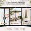 10 pi Parasol de terrasse solaire en aluminium à double couleur à DEL pour terrasse, jardin, terrasse, fête