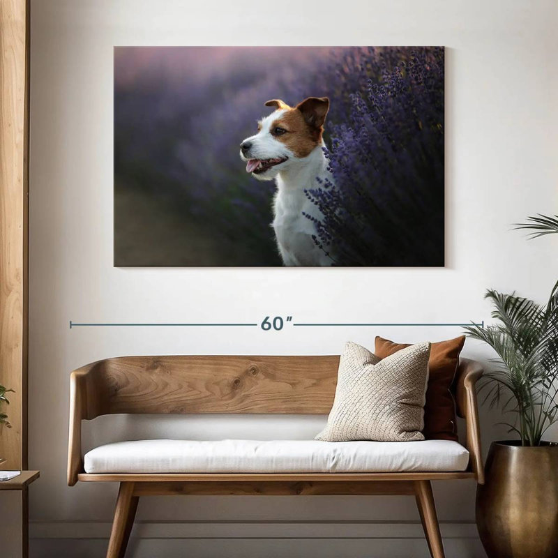 Brampt Lavender Field Dog, 32" H x 48" W