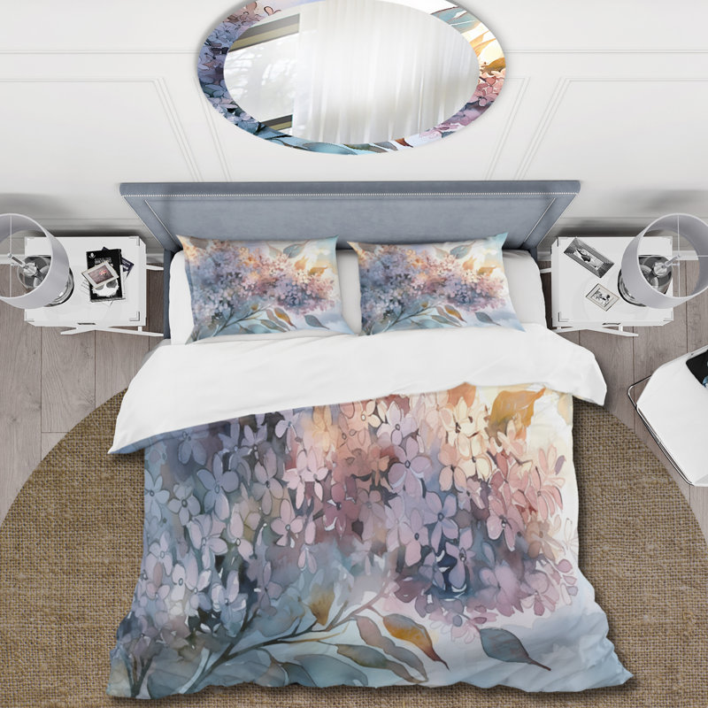 Ensemble de housse de couette en microfibre / polyester mauve lilas mauve, Housse de couette pour très grand lit et 2 très