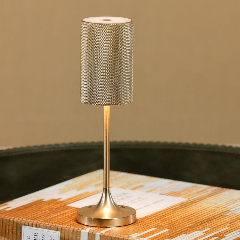 Gold Rechargeable Table Light, Facet Style