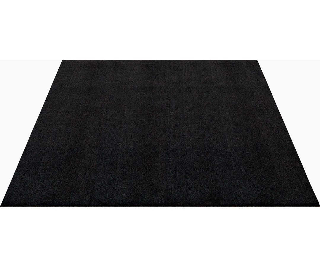 The Carpet Relax - Modern Rug, Fluffy, Short Pile, Non-Slip Underside, Washable up to 30°C, Super-Soft, Fur Look, Black