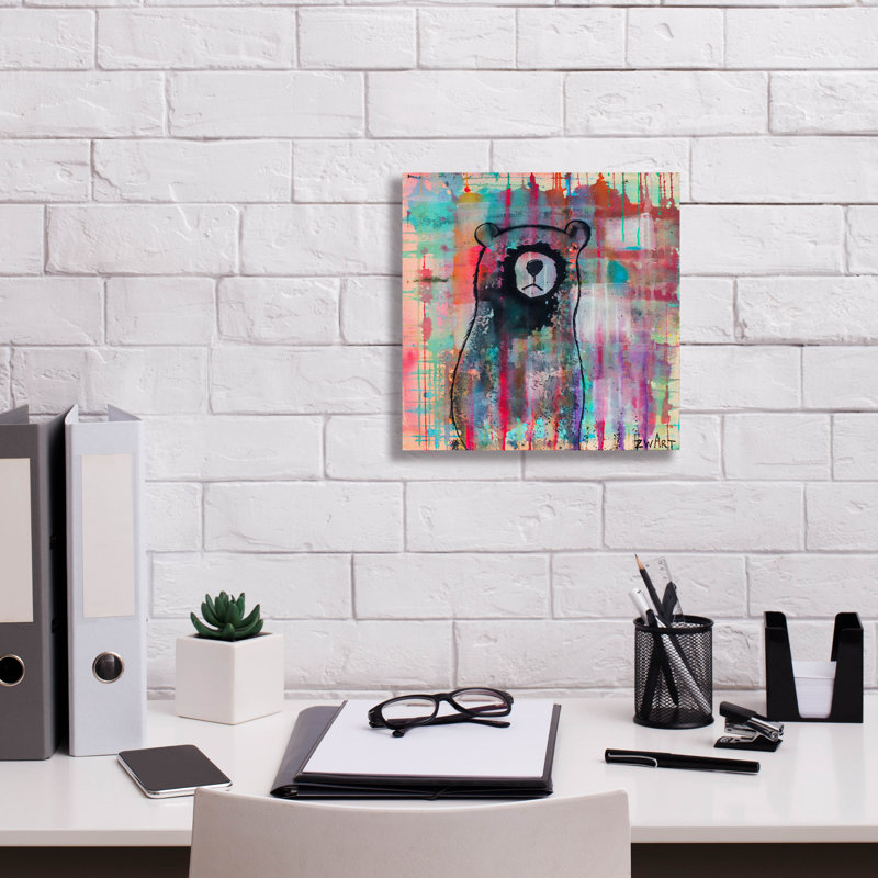 " Bear Meditates " by Zwart, 12" H x 12" W x 0.75" D