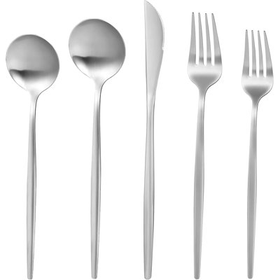 40-Piece Matte Gold Stainless Steel Flatware Set, Service For 8, Satin Finish Dishwasher Safe