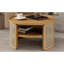 Table basse en bois naturel avec compartiments à 2 niveaux - d'inspiration bohémienne, espace de rangement spacieux, construction, rebord arrondi et tissage élégant, structure stable de grande capacité, conception incurvée